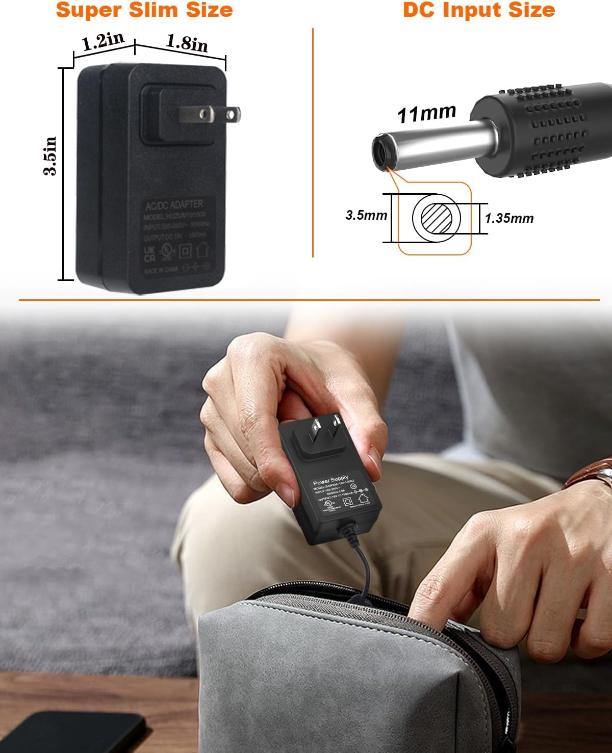 19V Portable Power Supply Charger for Marbero M82 M82MAX M822 M822MAX M87 M88 M168 Portable Power Station Solar Generator Battery 19V 1.5A Wall Adapter Charger