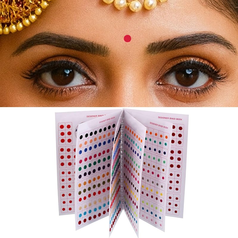 VAMA Fashions Plain Round Kumkum Forehead Indian Sticker Small Bindis Bindiya Spiral Bindi Book Mini Size for Women (948 - Small Bindi Booklet) Mini Sizes 4-6Mm Multicolour