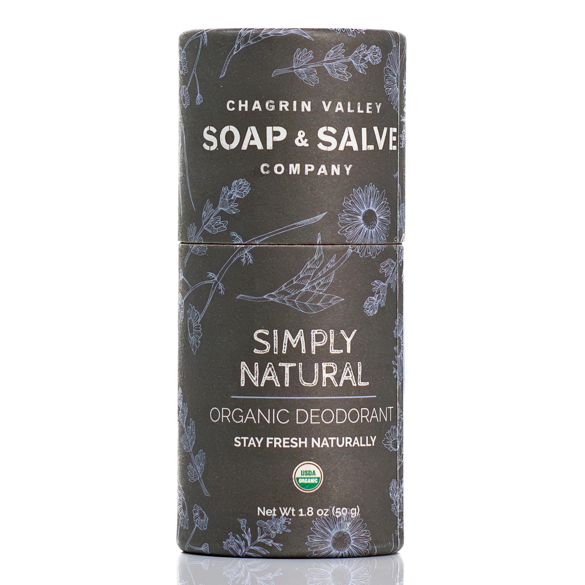Organic Natural Deodorant Stick, Natural Scent, Chagrin Valley Soap & Salve