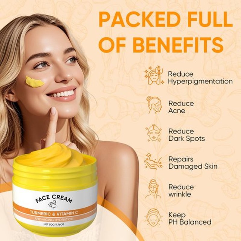 Turmeric Soap Bar and Turmeric Face Cream and Turmeric Face Wash Set for Face & Body, Facial Cleanser, Soothing, Hydrating Skin Care Set for All Skin Type, Cleansing Mousse, Bring a Bubble Net