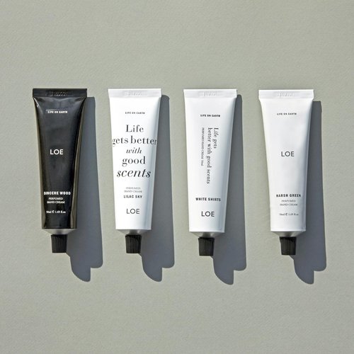 LOE Life On Earth perfumed hand cream, 50ml/1.69fl oz (WHITE SHIRTS)