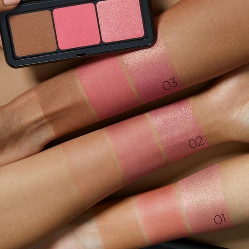 KIKO Milano Multi Finish Trio Blush & Bronzer Palette 03 | Face Palette With 1 Bronzer And 2 Blushes In Matte And Metallic Finishes