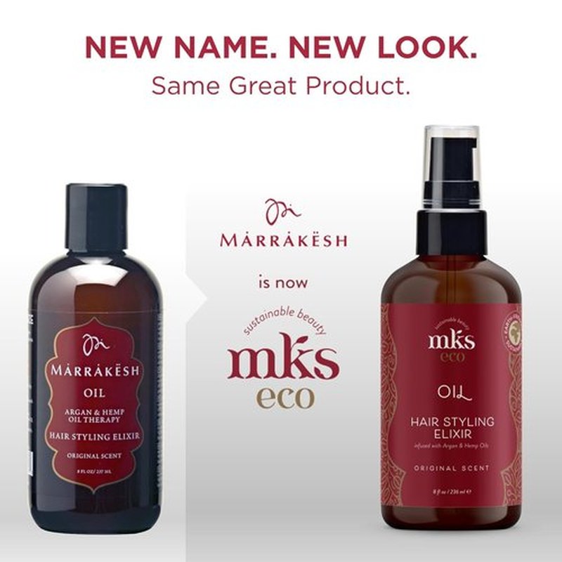 MKS Eco Oil - Hair Styling Elixir with Moroccan Argan & Hemp Seed Oils - Nourish, Control Frizz & Enhance Smoothness - Vegan & Cruelty-Free
