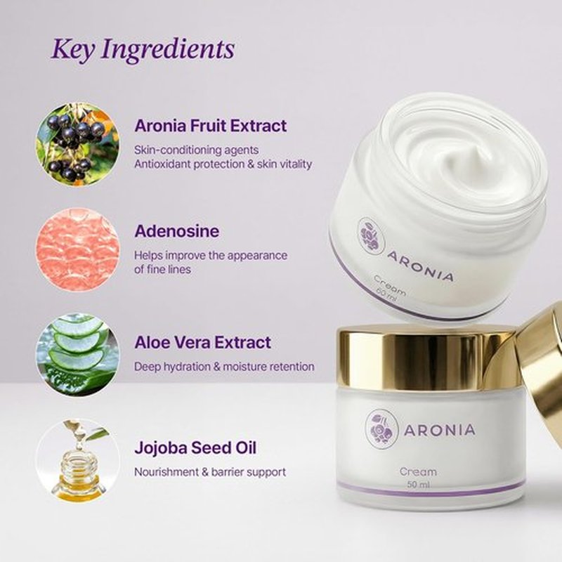 Aronia Extract Day & Night Cream - Antioxidant Hydrating Moisturizer for Face & Neck | 1.76 oz