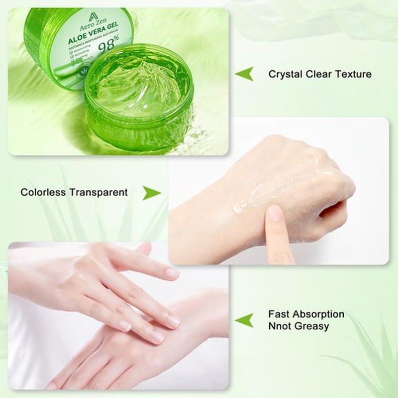 Organic Aloe Vera Gel for Face Made within 12 Hours of Harvest, 98% Pure Aloe Vera Gel for Skin, Scalp, & Hair, Soothing Aloe Face Moisturizer, Multipurpose Skin Care（20oz）