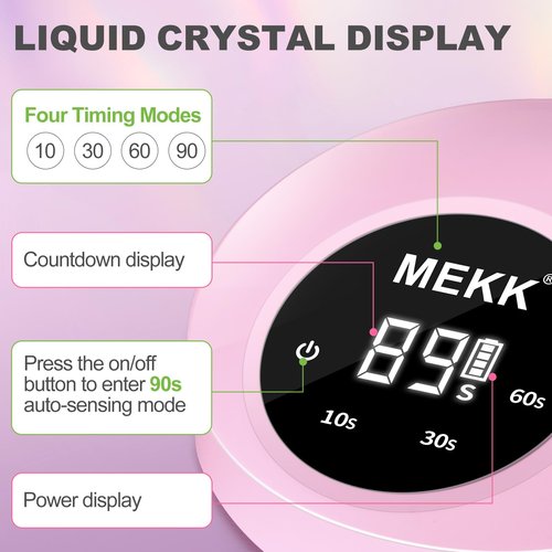 MEKK Gooseneck UV Nail Lamp Cordless Mini UV Light for Gel Nails with Auto Sensor,Professional Flash Cure Lamp 30W Single Nails Light with Four Timers (10s/30s/60s/90s) Salon & Home DIY Use-Pink
