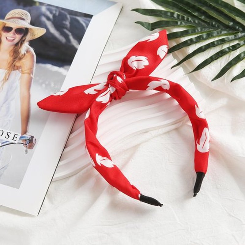 Nuolich Hawaiian Bow Headband Tropical Leaf Headwear Halloween Costume Hair Accessories Luau Party Hairband