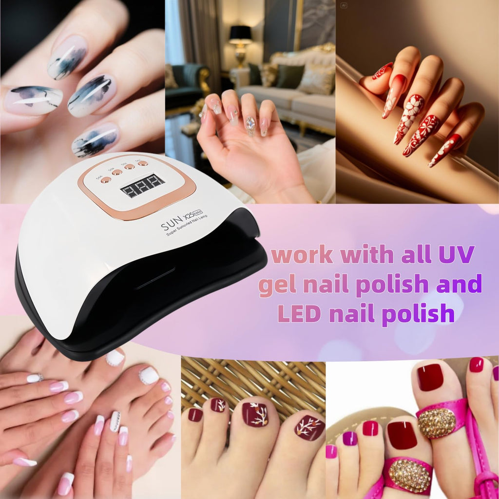 UV LED Nail Lamp with 81 Beads, 380W Nail Curing Lamps for Gel Polish with Automatic Sensor/4 Timer Setting,Led Nail Dryer, Professional Nail Art Drying Tools for Fingernail and Toenail