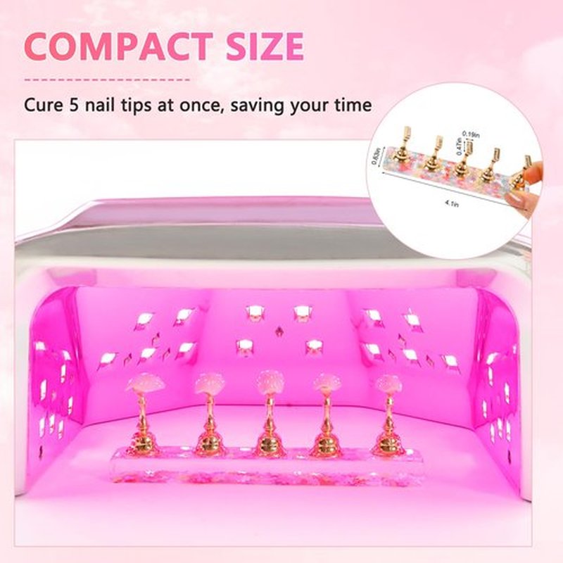 ANGNYA 2 Sets Nail Stand for Press on Nails Display, Magnetic Press on Nail Stand with 96 PCS Reusable Adhesive Putty, Nail Tips Practice Painting Holder for DIY Nail Art Tools