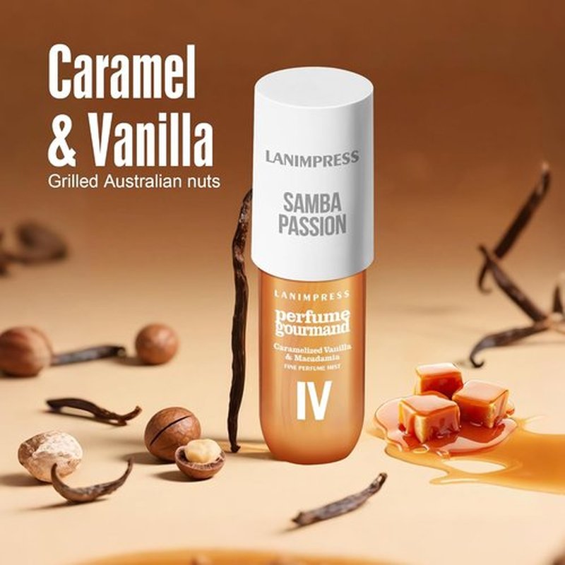 Regine Switzerland No.4 Hair Mist & Body Spray - Amber Gourmet Perfume | Travel Size 3 FL OZ with Sweet Notes of Macadamia, Caramel & Coconut Blossom