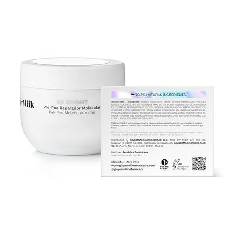 Ginger Milk Pre-Shampoo Treatment - Nourishing Formula for Dry, Damaged Hair | Reduces Breakage & Frizz | 8 OZ / 240 ML