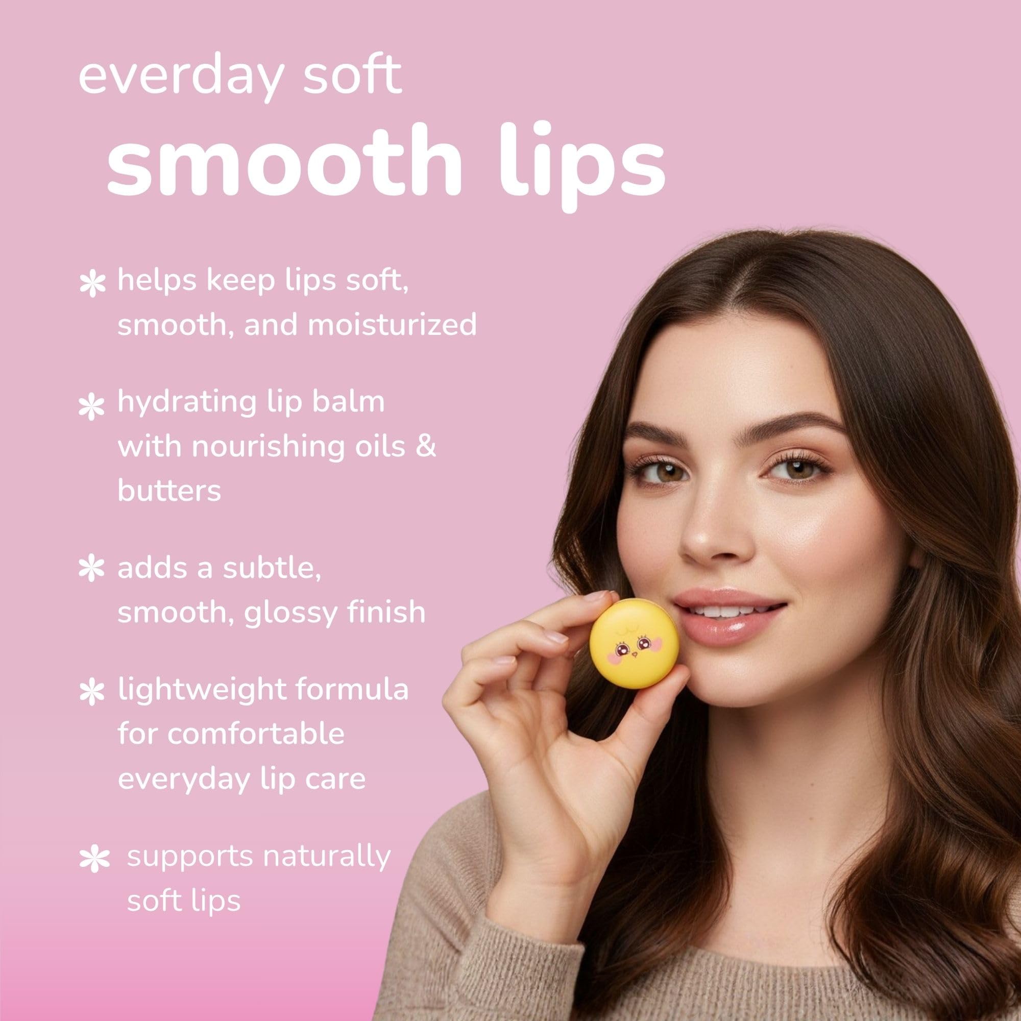 The Crème Shop Bubble Mates Macaron Lip Balm - Korean Lip Butter Balm Formulated with Hyaluronic Acid and Murumuru Butter for Moisturized, Smooth Lips (Birthday Sugar Cookie)