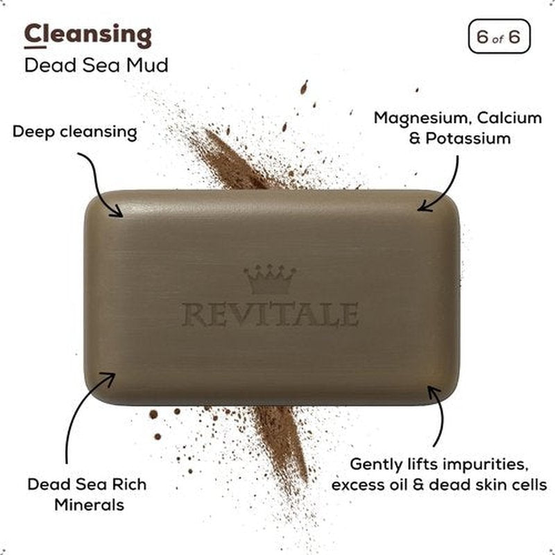 REVITALE Natural Cleansing Soap Bars Set – 6 x 100g – Daily Hand, Face & Body Wash, Shower Soap & Skincare Gift Set