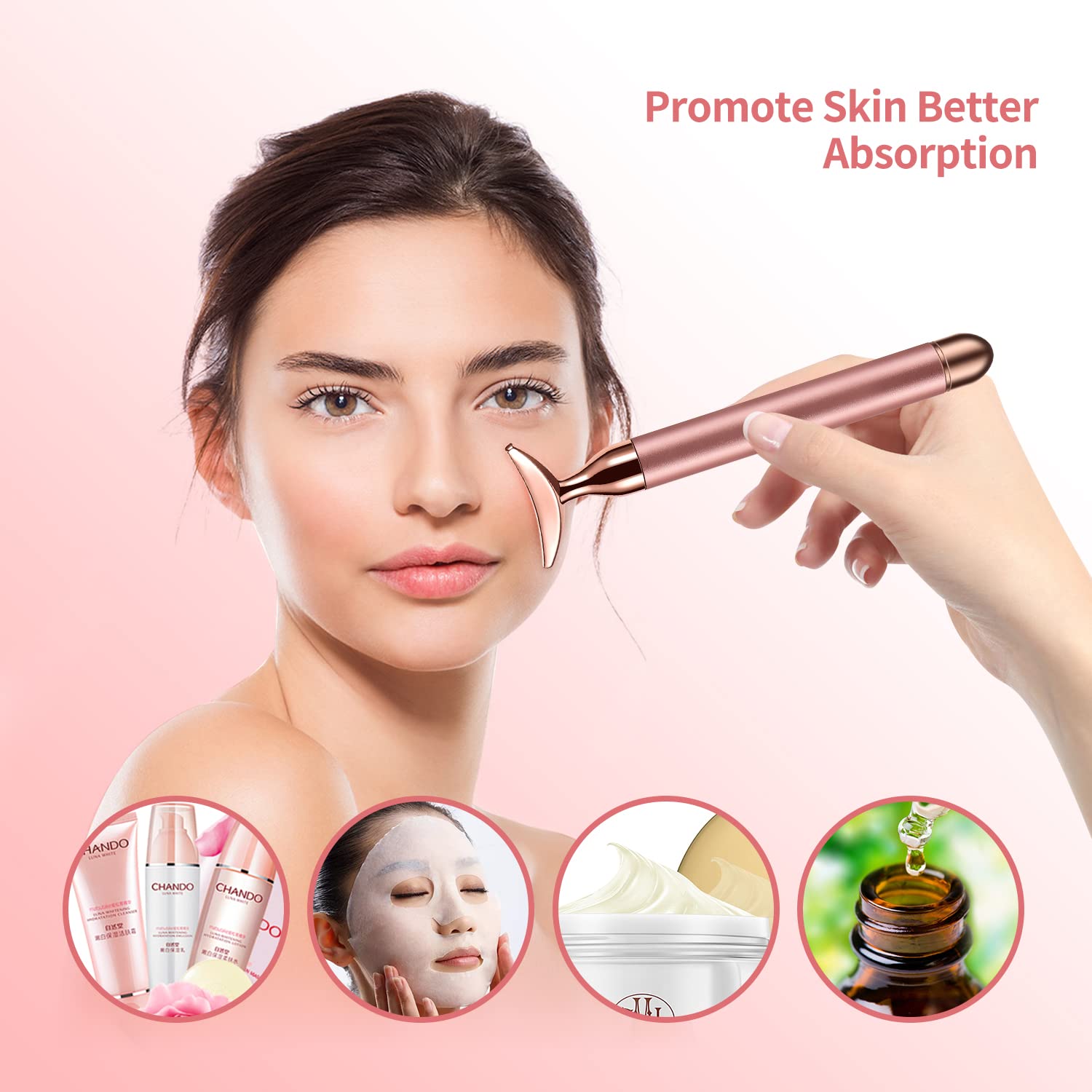 SSGP 2-in-1 Electric Face Massager with 3D Roller and Crescent-Shape Kit for Face Skin Care Tools