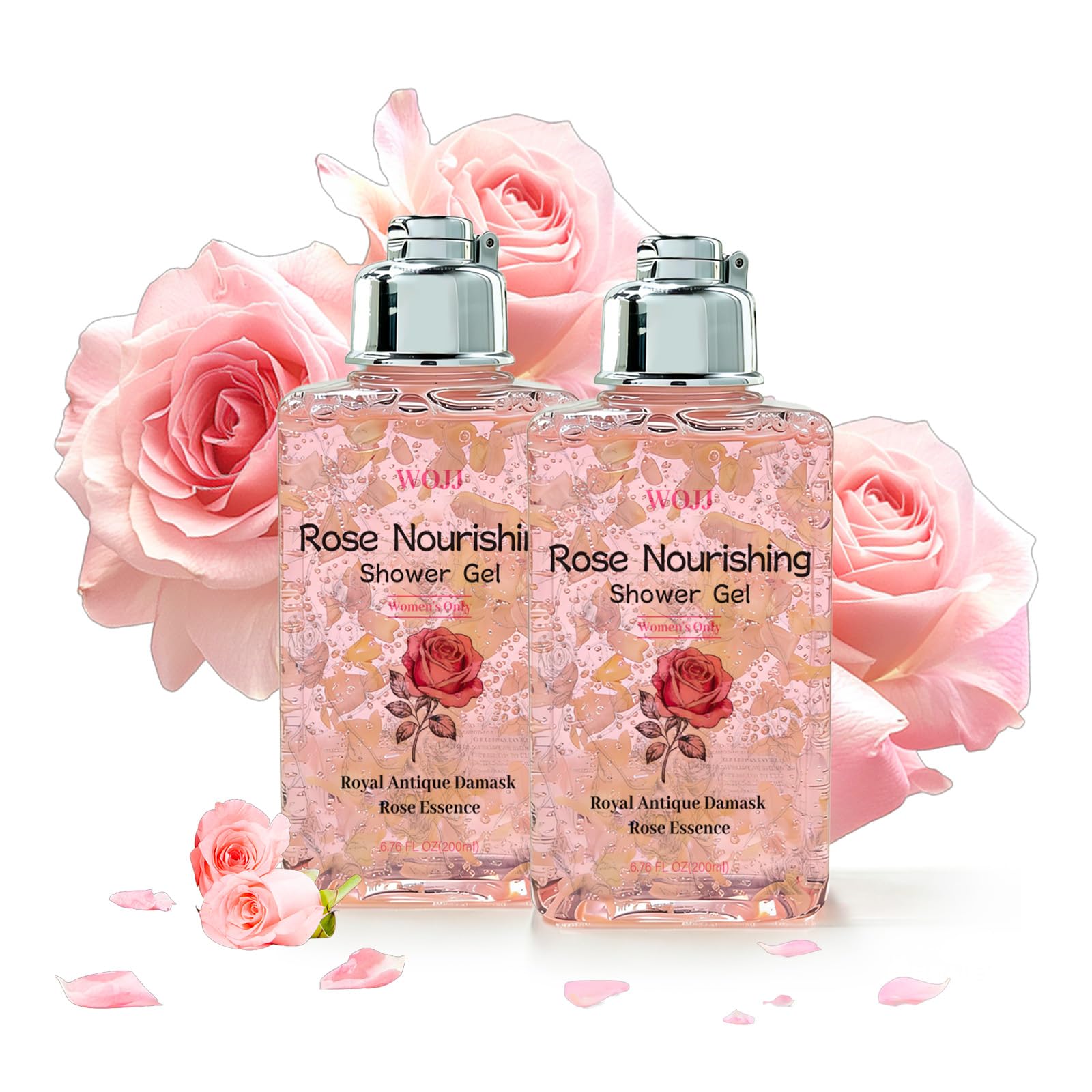Rose Elixir Body Wash for Women - Gentle Moisturizing Shower Gel with Triple Rose, Nourishing Cleanser, 6.76 oz (2)