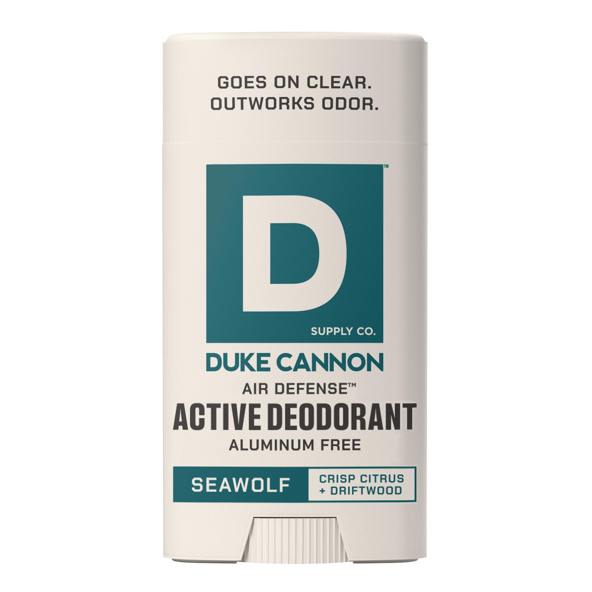 Duke Cannon Supply Co. Seawolf Aluminum Free Deodorant for Men - 3 oz - Crisp Citrus + Driftwood Scent - Long-Lasting, Clear Glide - Air Defense