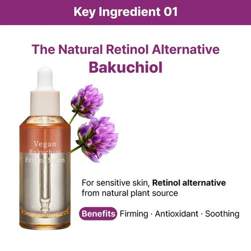 TINAZANA Vegan Bakuchiol Firming Serum, Dual-Layer Hydrating Bakuchiol, Sweet Almond Oil & Panthenol, Radiance & Sensitive Skin Care, 1.7 fl.oz