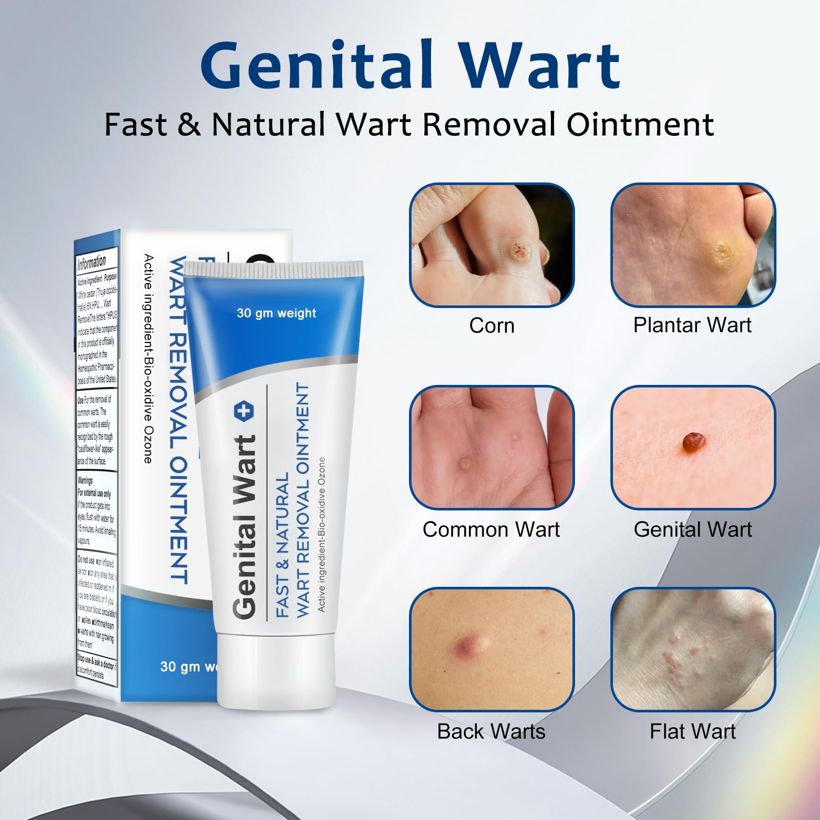 Teklar Wart Remover Cream,Fast Acting Cream Wart Gel Maximum Strength,Salicylic Acid 2%, for Genital,Plantar, Common,Corn,Flat Wart.-（White）-331