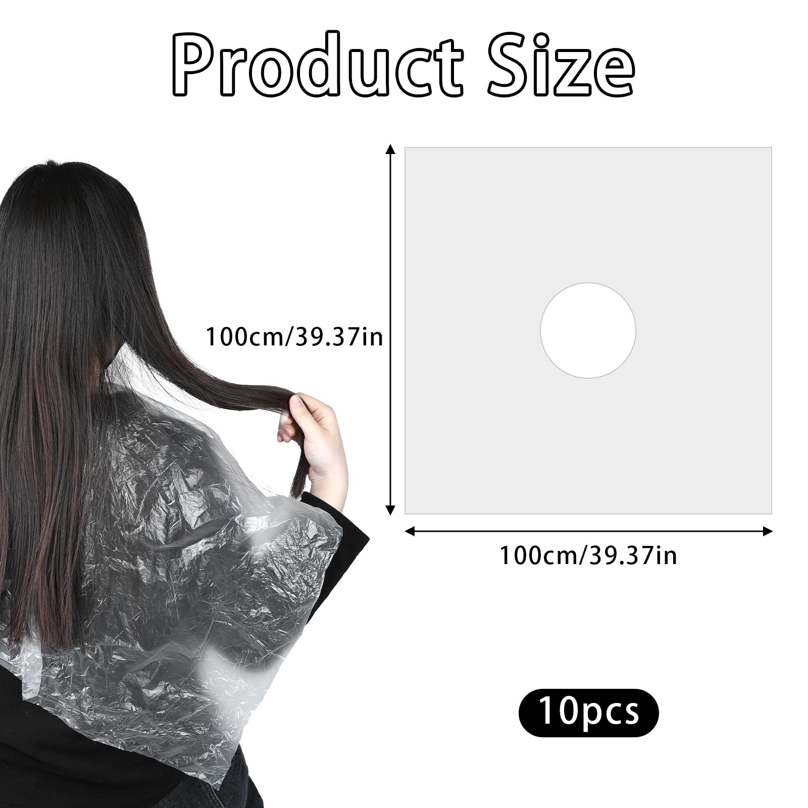 10 Pcs Disposable Hair Color Capes, Waterproof Hair Dye Cape, Capes Salon Cape, Hair Dye and Styling Bibs for Hairdresser Artist Clients 39 X 39 Inches