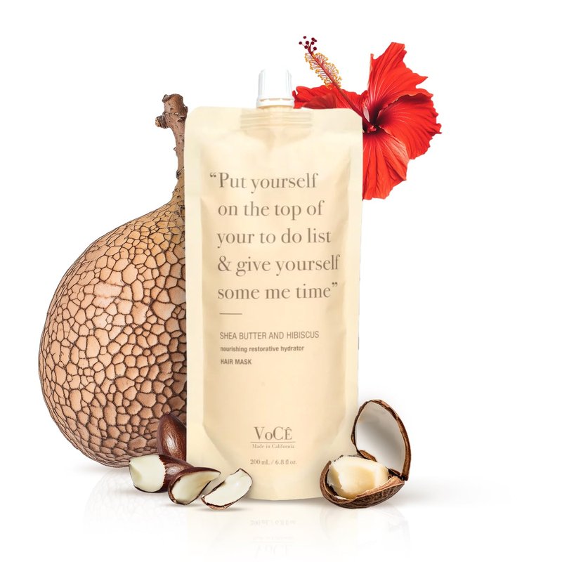 VoCÊ Haircare - Natural Shea Butter & Hibiscus Moisture Hair Mask | Hydrating Treatment for Dry Hair | Vegan, Cruelty-Free (6.8 oz | 200 ml)