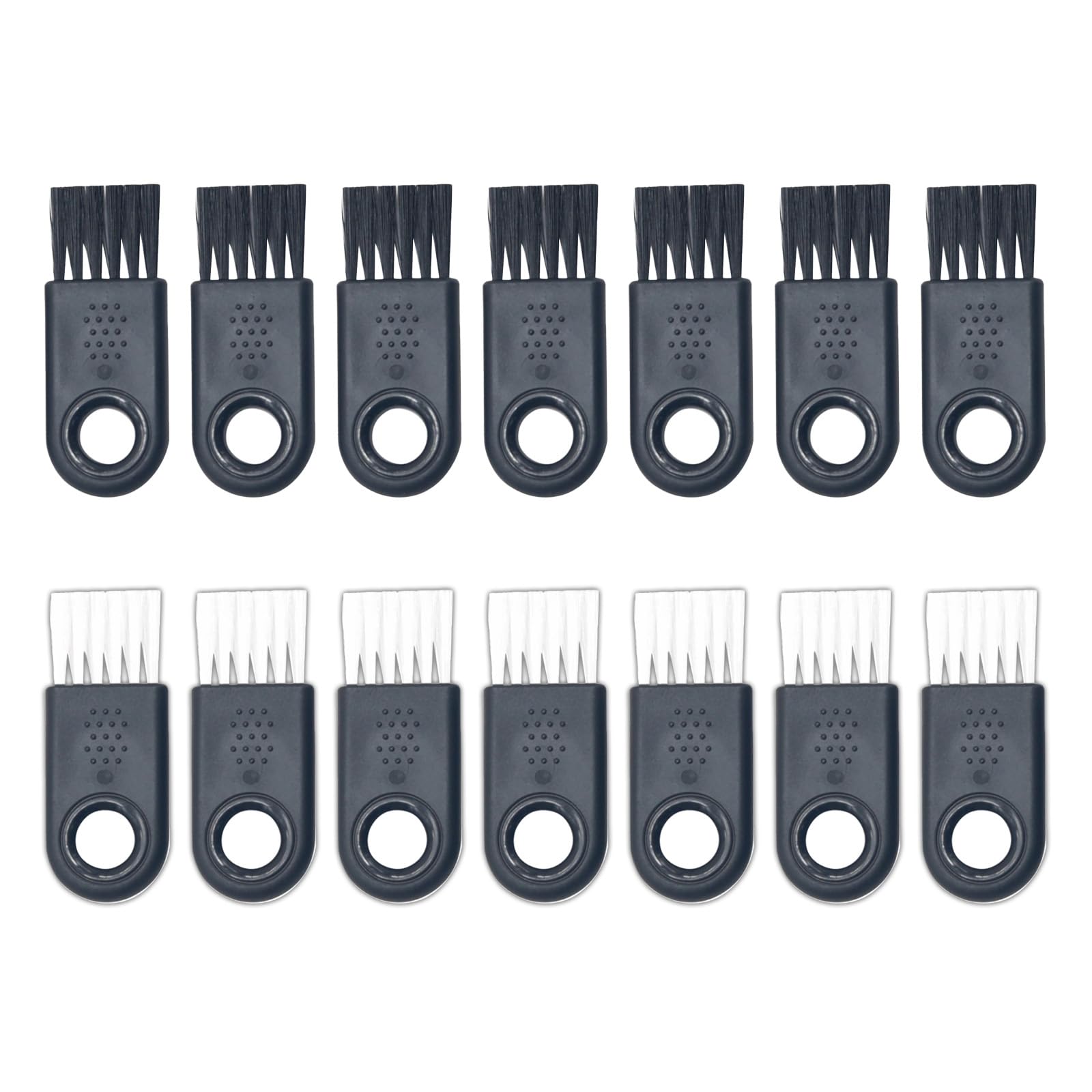 Clipper Cleaner and Razor Cleaning Brush, 10 Pack Durable Shaver Cleaning Brushes with Nylon Bristles for Hair Clippers, Trimmers, Keyboards, Portable Anti-Slip Design (Black,White)