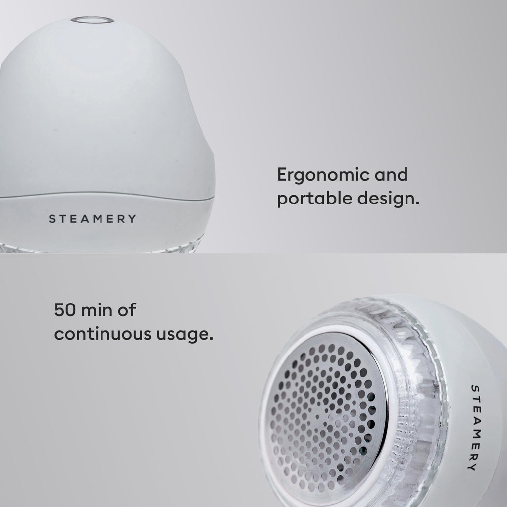 Steamery Fabric Shaver Pilo 1, Lint Remover for Pills and Bobbles, 5W, Portable, Rechargeable, Ergonomic, Scandinavian Design, Grey