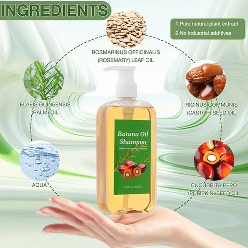 Shampoo De Batana, Rosemary Oil Shampoo De Batana Para La Caida Del Cabello, Nourishing & Regenerating Hair-Soft and Fluffy for Men & Women (1pcs)