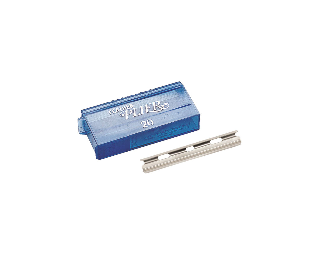 Feather Plier Hair Razor Blades - Hair Straight Razor Blade Refills for Hair Cutting - For Men, Women & Barbers - Made in Japan (2 Pack of 20)
