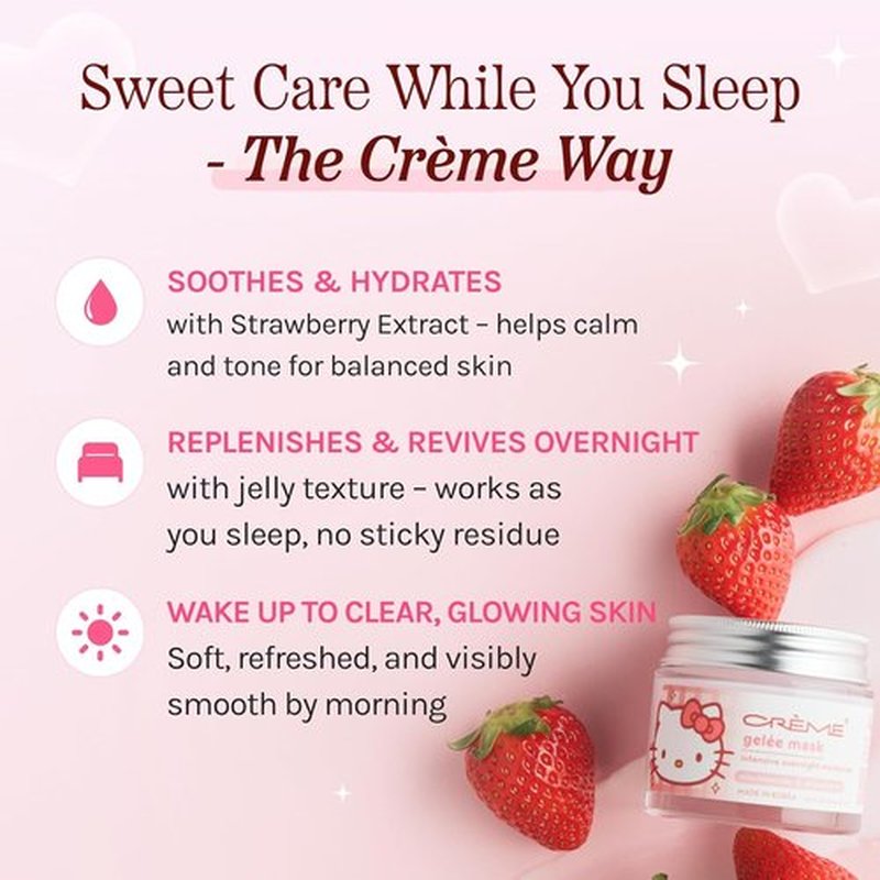 The Crème Shop Hello Kitty Gelée Mask - Klean Beauty™ Hydrating Formula for Radiant Skin