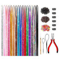GTTUKK Hair Tinsel Kit (48 Inch,16 Colors,3200 strands), Tinsel Hair Extensions with Tools，Heat Resistant Fairy Hair Tinsel Kit for Women Girls Hair Accessories