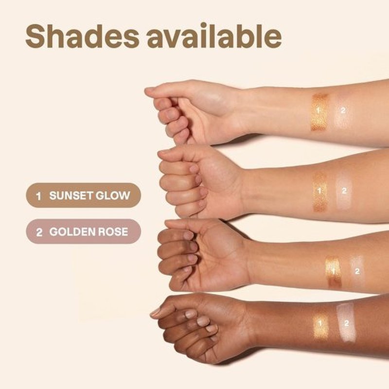 ATTITUDE Oceanly Highlighter Stick - Lightweight, Titanium Dioxide-Free, Vegan & Cruelty-Free | Golden Rose, 0.3 Ounces