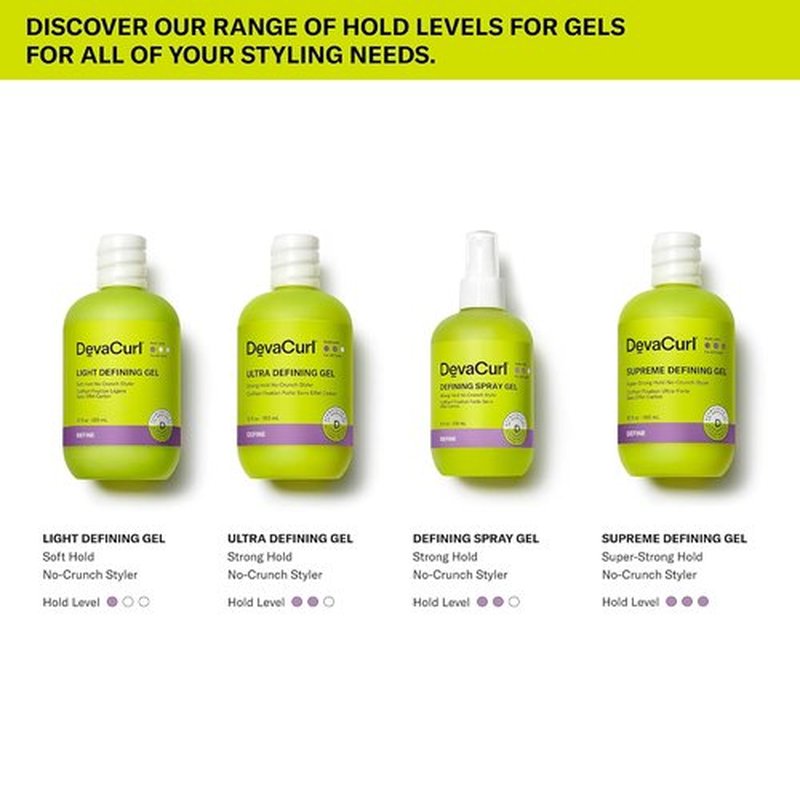 DevaCurl Light Defining Gel - Soft Hold No-Crunch Styler for All Curl Types | Non-Flaking Formula
