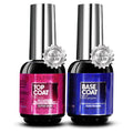 GELPARTY Gel Top Coat & Base Coat Set 2x15ml – No Wipe, HEMA-Free, Long-Lasting UV/LED Soak-Off Gel Nail Polish Kit, High Gloss Shine, Strong Adhesion, Chip-Resistant, Salon & DIY Manicure Essentials