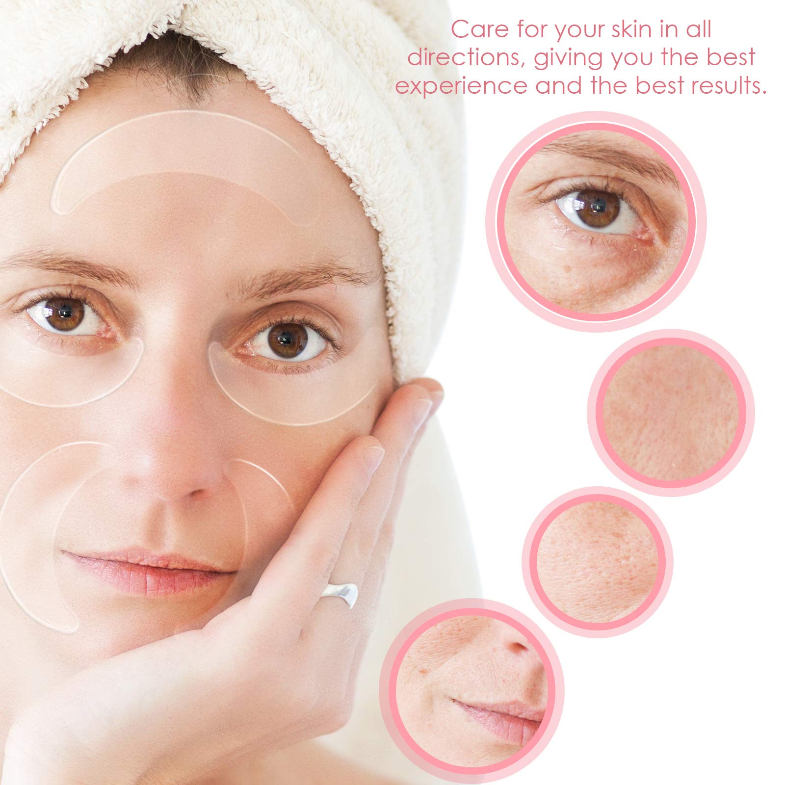 Syhood 12 Pieces Silicone Eye Wrinkle Pads Anti Aging Silicone Pads Reusable Reduce Skin Wrinkles Under Eye Patches Cleavage for Mouth and Eyes(Transparent)