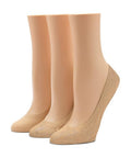 HUE Women's Perfect Edge Liner, 3 Pair Pack, Cream - 2 Lace, 1 Solid, One Size