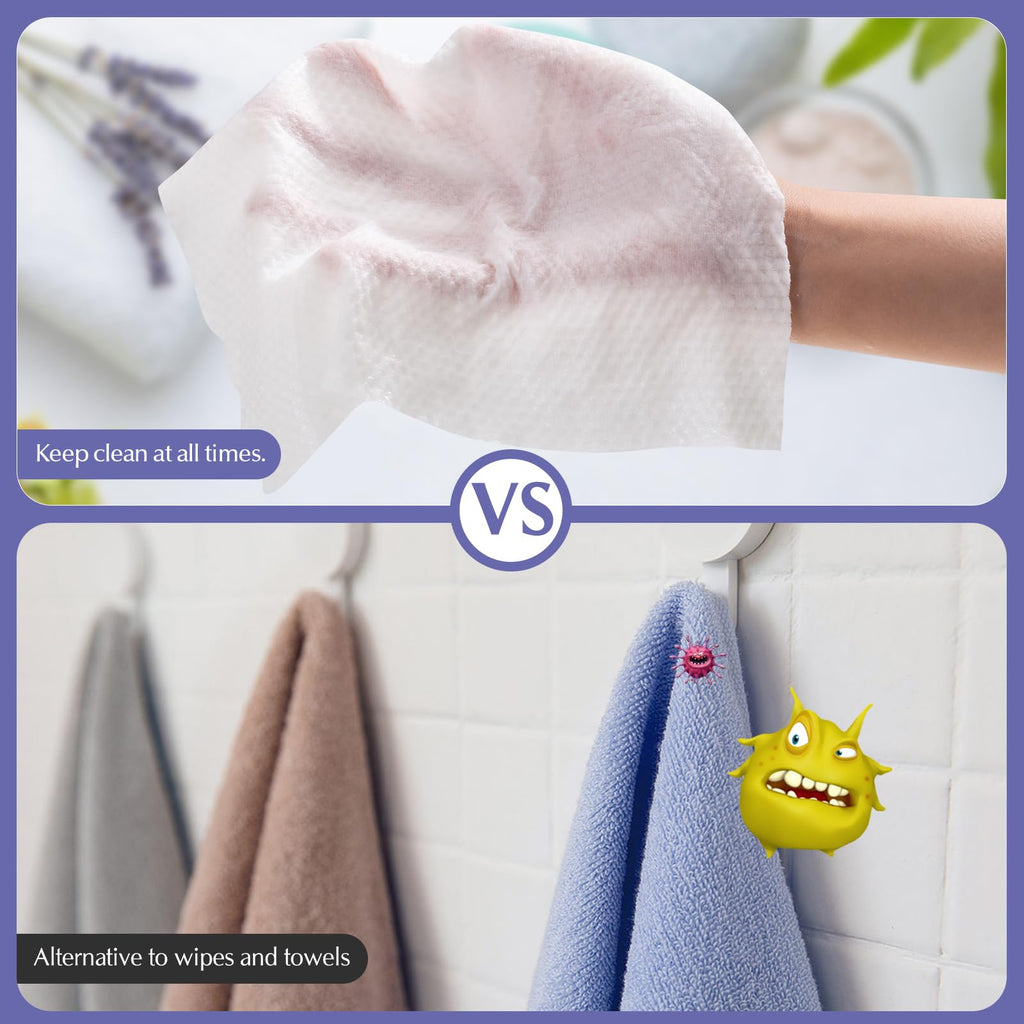 3Pack Disposabel Face Cloths for Washing,Thicker Disposable Face Towel Soft Dry Wipe Facial Tissue Soft Cotton Cloths Towelettes for Cleaning Office Travel Makeup Remove