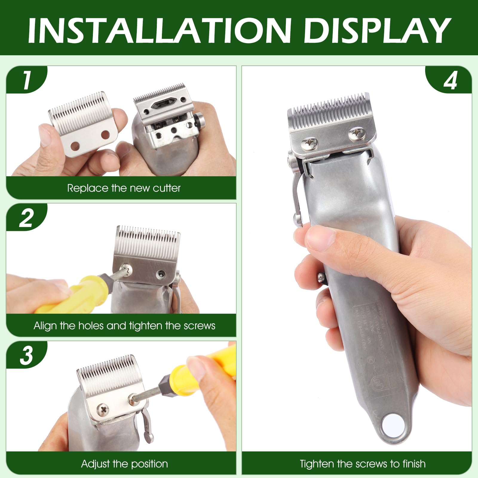 3 Pack Professional Replacement Clipper Blades,Precision 2 Holes Adjustable Hair Clipper Parts Blade for 5-Star Senior, Magic Clip, Reflections Senior
