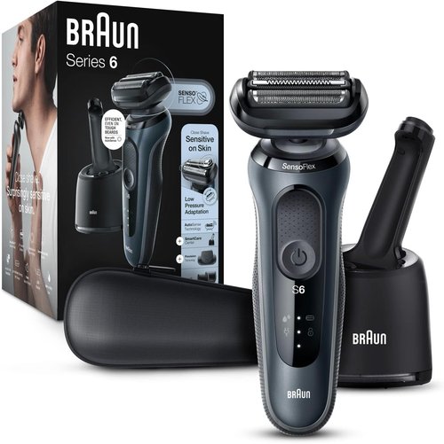 Braun Series 6 6075cc Electric Shaver - Wet & Dry, Rechargeable, Cordless with SmartCare Center & Precision Trimmer | Black