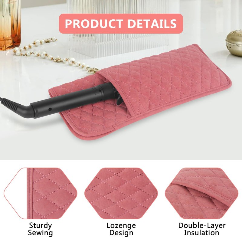 WRORUNER Heat Resistant Hair Tools Organizer Bag Portable Travel Storage Cover Pouch for Hair Straighteners, Curling Irons, Flat Irons and Hot Styling Tools(13.8" x 5.5")