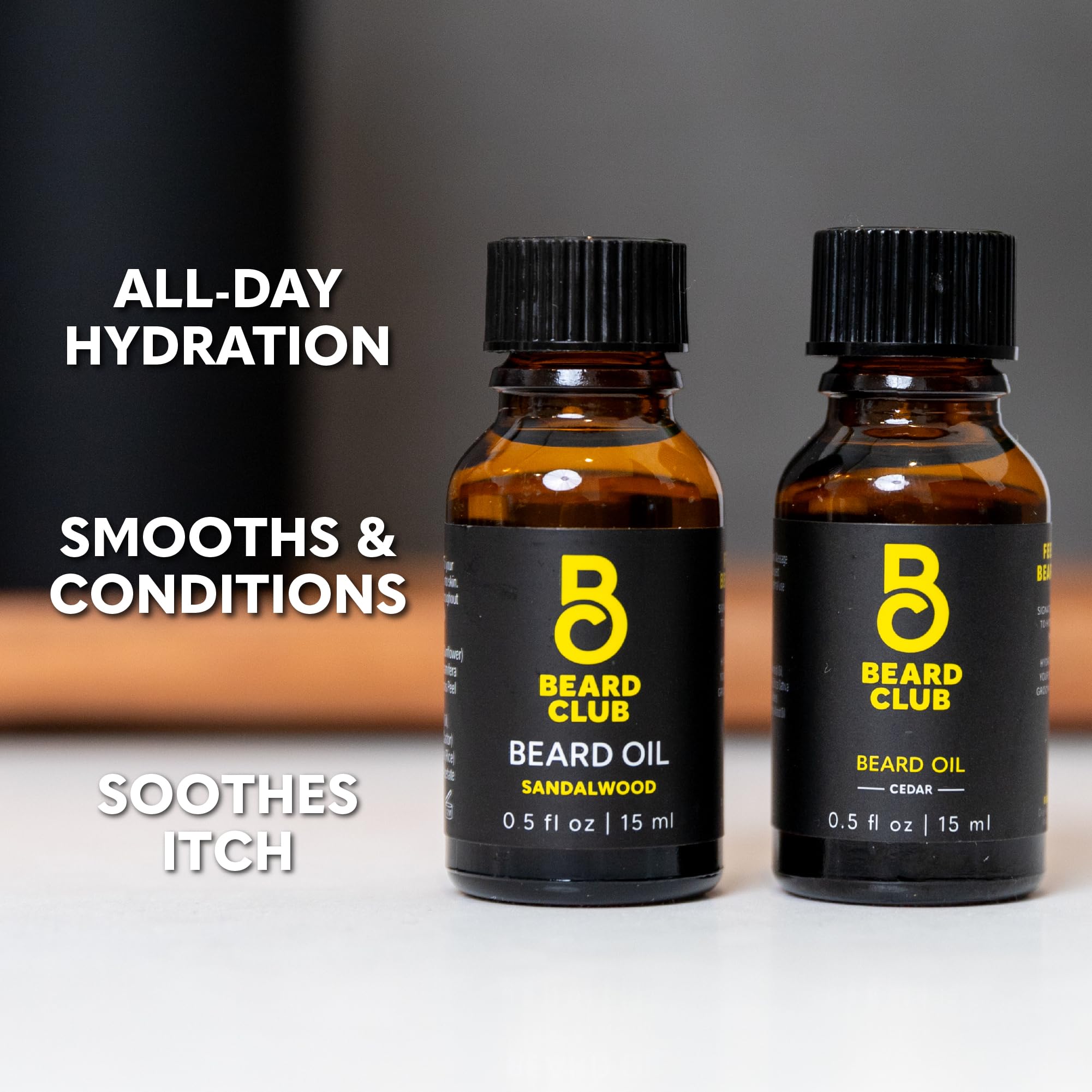 The Beard Club Cedar & Sandalwood Beard Oil Duo for Men, 2 Pack