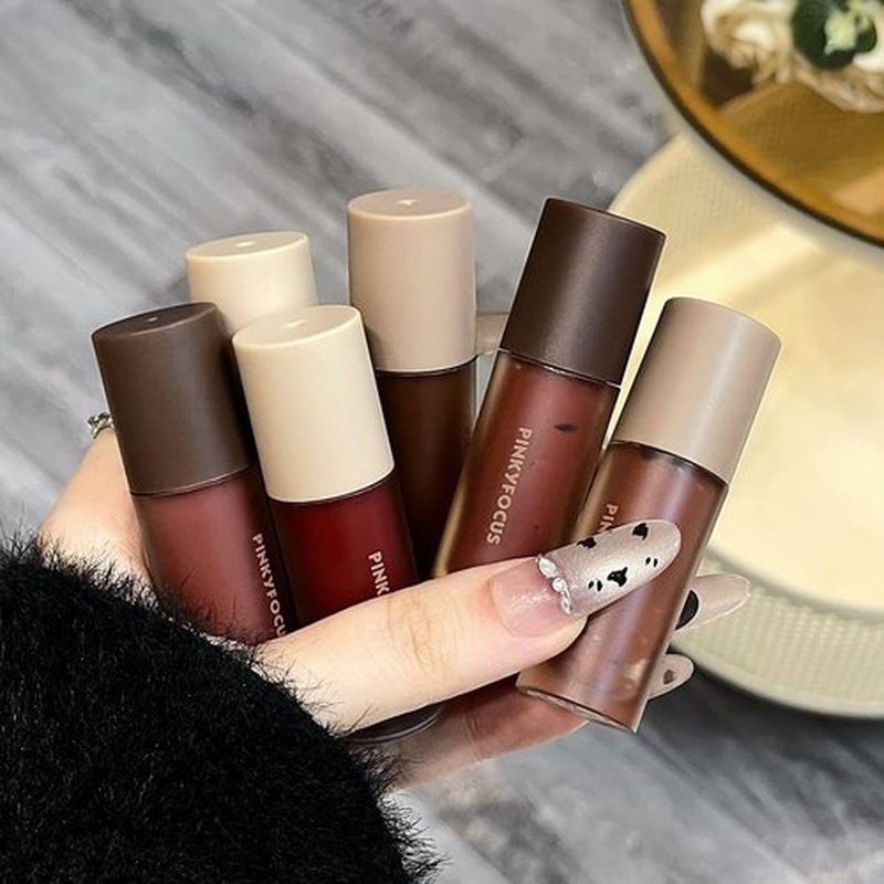 Skiennix 6-Piece Matte Lip Gloss Set - Velvet Finish for Autumn & Winter | Long-Lasting Formula