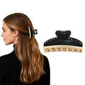 LOVIME Premium Hair Clips for Women, 3 Inch Medium Claw Clips for Thick Thin Hair Women, Non-Slip French Black Hair Clip for Teen Girls, Hair Accessories for Girls, Valentine's Day Gift for Her