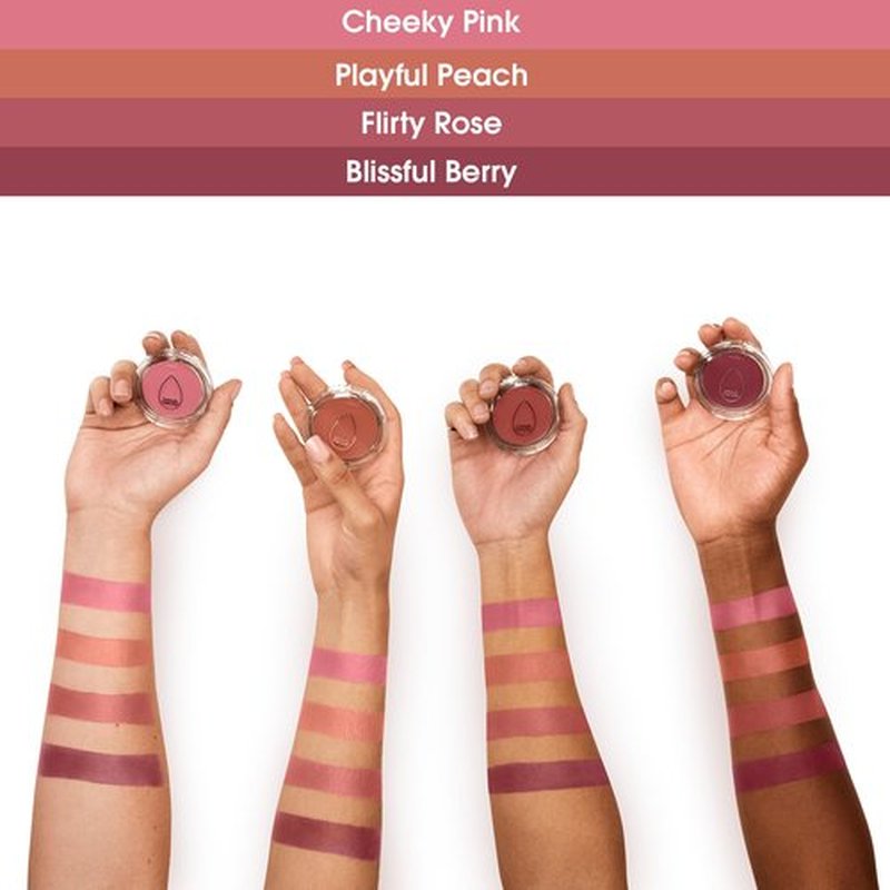 Beautyblender Bounce Liquid Whip Cream Blush, Dewy Glow, Long-Lasting, Buildable Color, Vegan with Hyaluronic Acid & Vitamin C, Playful Peach