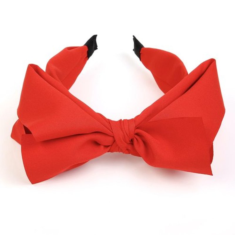 Huachi Red Bow Headbands for Women Girls Christmas Holiday Bow Headband, Vintage Red Headband for Halloween Costume