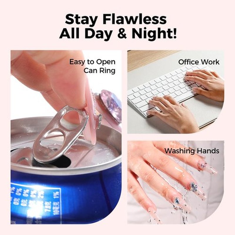 GELLAKTIK Super Strong Nail Glue for Press On Nails, 2X15ml Brush On Nail Glue for Acrylic Nails, Fake Nails & Nail Tips, Durable & Long-Lasting, Easy Application, Mess-Free & Travel-Friendly