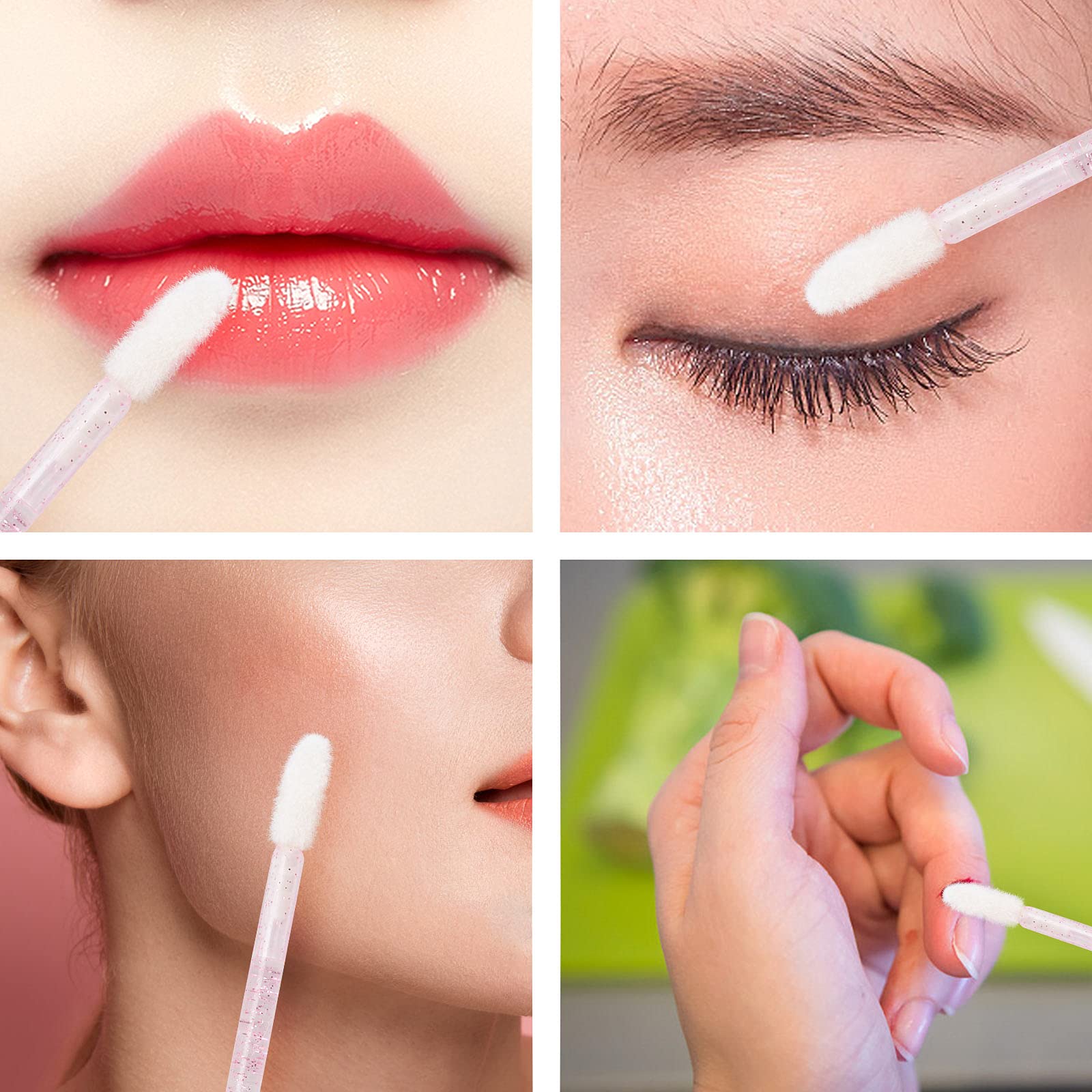 Tbestmax 400 Spoolies Mascara Wand and Lip Brush Disposable Lash Brushes for Eyelash Extensions, Lipstick Lip Gloss Wands Applicator Tool (Pink)
