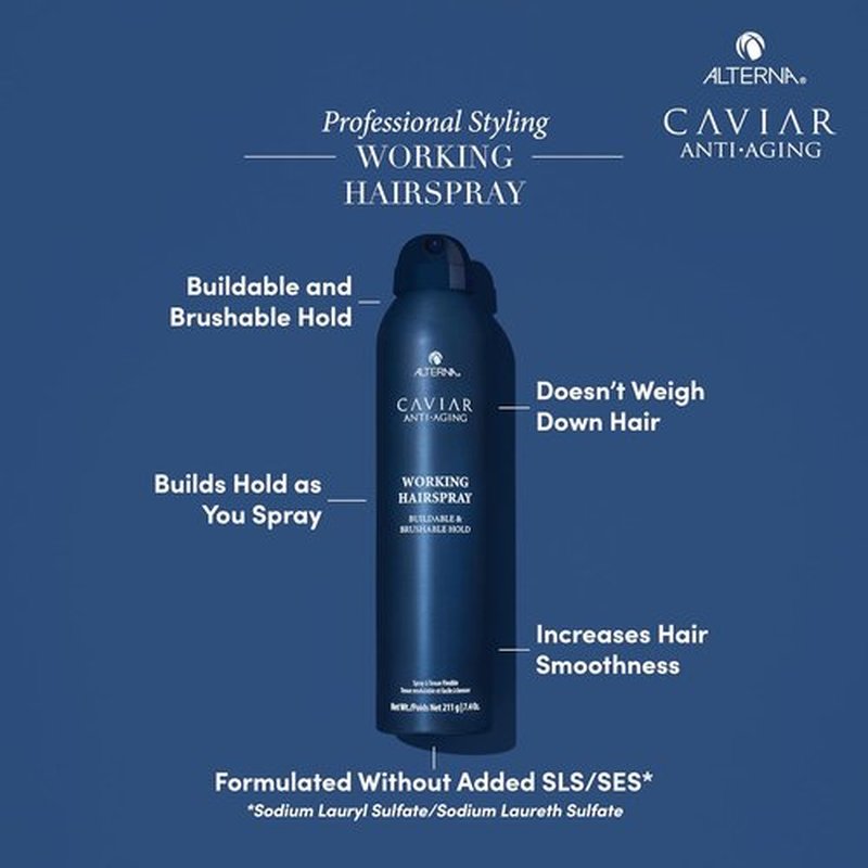 Alterna CAVIAR Anti-Aging Working Hairspray - Buildable Hold & Frizz Control | Sulfate Free Shine