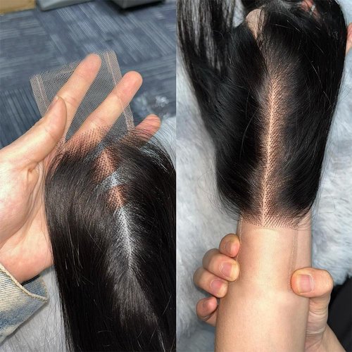 Brazilian 2x6 Human Hair Lace Closure HD Transparent 2x6 Body Wave Lace Closure Middle part Human Hair Kim K Closure With Baby Hair (16 inch)