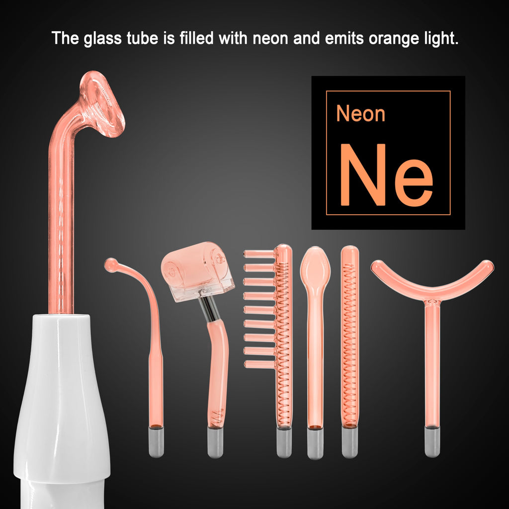 Hi Frequency Facial Care Tool Skin Tonning Device with 7 Electrode Tubes 2 Colors Options Elitzia ETSC640N (Orange)