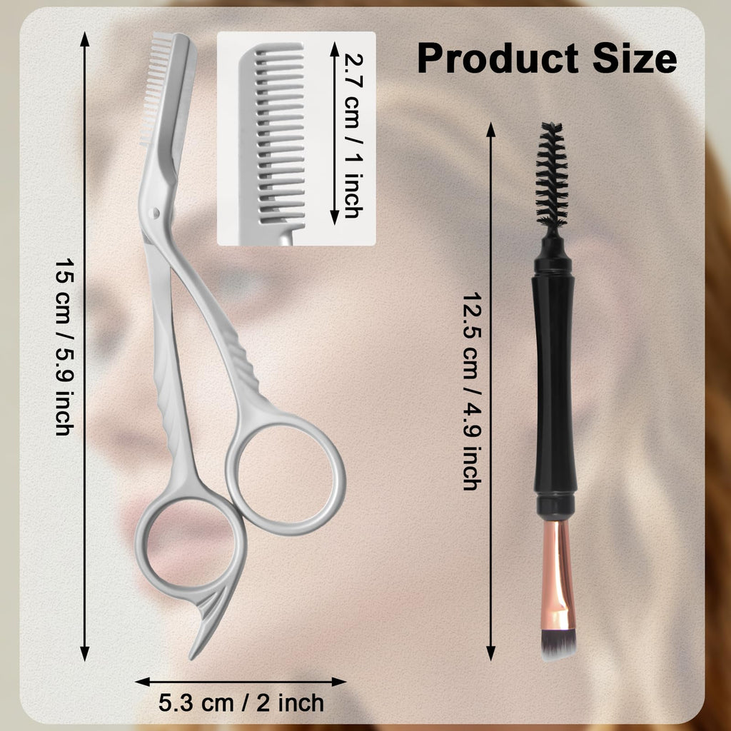 Diesisa Eyebrow Trimmer Scissors: Eyebrow Trimmer For Men - Eyebrow Scissors With Comb - with Double Headed Eyebrow Brush - Stainless Steel Eyebrow Cutter,Eyebrow Trimmer for women